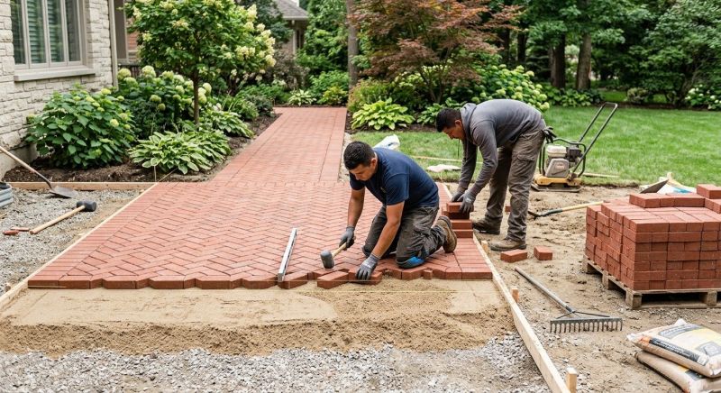 Brick Hardscape Installation in Burlington, VT